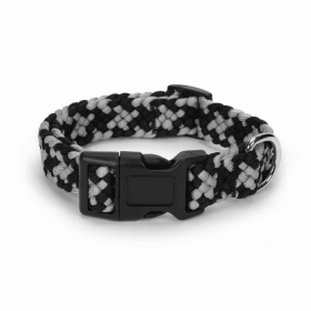 GG Braided Rope Collar (Color: Black, size: small)