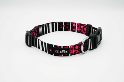 The Dowg Dog Collar (Color: Pink Petals, size: S)