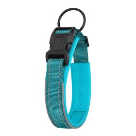 Pet Dog Reflective Polyester Collar (Option: Cyan-S)