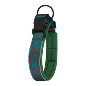 Pet Dog Reflective Polyester Collar (Option: Love Green-S)