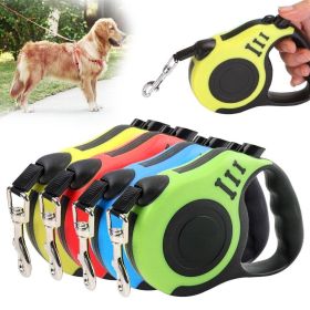 3/5M Dog Leash Durable Leash Automatic Retractable Walking Running Leads Dog Cat Leashes Extending Dogs Pet Products (Color: green, size: 3m)