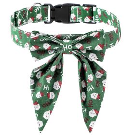 Sunflower Christmas Pet Collar Pet Bow Tie Collar With Adjustable Buckle For Dogs And Cats (Color: Dark Green, size: S)