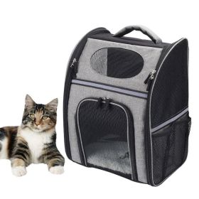 Collapsible Pet Travel Carrier Soft Sided Portable Bag (Color: gray, Type: Pet Supplies)