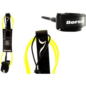 DORSAL Premium Surfboard 6 7 8 9 10 FT Surf Leash - Yellow (Color: Yellow, size: 6 FT FCS Style)