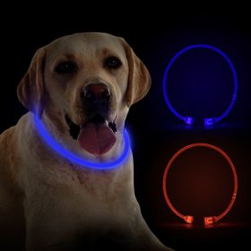 Pet luminous collar (Color: Orange, size: Transparent Orange Light)