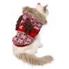 Pet Clothes Thickened Fur Collar Hat Christmas Antlers Snowflake Warm Pet Clothes