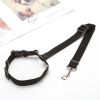 Solid Color 2 In 1 Pet Car Seat Belt Nylon Lead Leash Backseat Safety Belt Adjustable For Dog & Cat