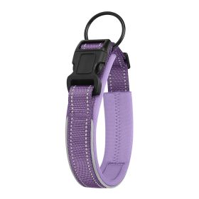 Pet Dog Reflective Polyester Collar (Option: Purple-XL)