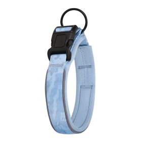 Pet Dog Reflective Polyester Collar (Option: Camouflage Blue-XL)